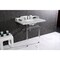 Kingston Brass 36 Carrara Marble Console Sink with Acrylic Legs, Marble WhitePolished Nickel LMS36MASQ6 - alternate 3